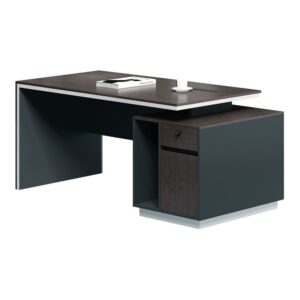 ΕΟ823 ADVANCE Γραφείο Σκούρο Καρυδί - Sky Grey  180x80x75cm