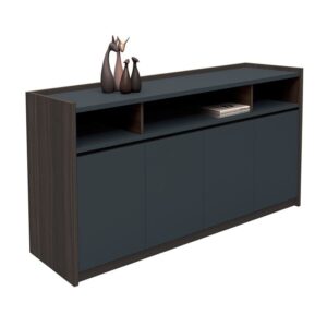 ΕΟ826 ADVANCE Ντουλάπι Γραφείου, 3 Ράφια, 2 Ντουλάπια Δίφυλλα με 4 Ράφια, Σκ.Καρυδί-Sky Grey  169x40x80cm