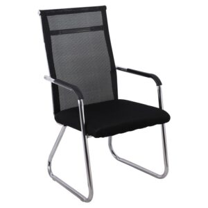 ΕΟ569,1 ALTA Πολυθρόνα Γραφείου Επισκέπτη Χρώμιο, Mesh Μαύρο  54x64x100cm