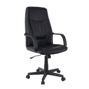 ΕΟ561,1 BF1410 Πολυθρόνα Γραφείου Διευθυντή Pu Μαύρο  61x68x104/114cm