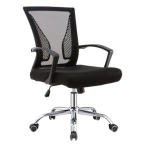 ΕΟ258,1 BF2120 Πολυθρόνα Γραφείου Βάση Χρώμιο - Mesh Μαύρο  57x65x92/102cm
