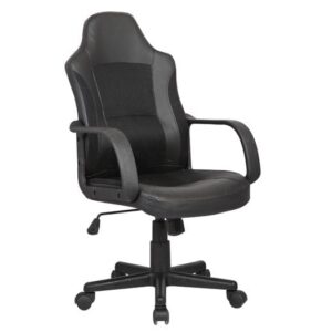 ΕΟ298,1 BF2850 Πολυθρόνα Γραφείου Διευθυντή, Mesh Μαύρο, PU Μαύρο  55x60x97/107cm