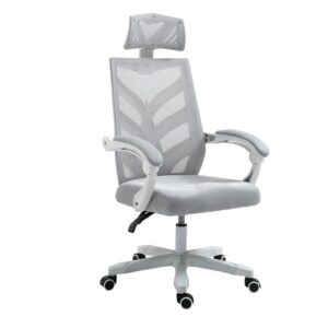 ΕΟ606,2 BF2985 Πολυθρόνα Γραφείου Διευθυντή, Άσπρο - Mesh Γκρι  60x66x111/121cm
