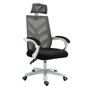 ΕΟ606,1 BF2985 Πολυθρόνα Γραφείου Διευθυντή, Άσπρο - Mesh Μαύρο  60x66x111/121cm