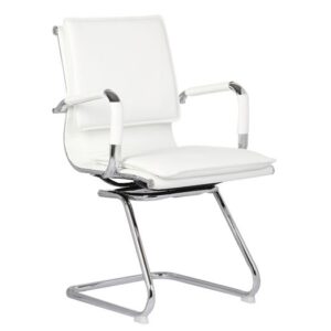 ΕΟ244,1 BF3600V Πολυθρόνα Γραφείου Επισκέπτη, Μέταλλο Βάση Χρώμιο - PU Άσπρο  55x63x92cm