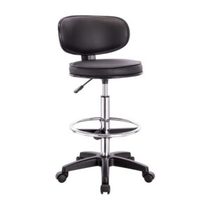 ΕΟ501,7 BF406 Σκαμπό Reception-Ταμείου PU Μαύρο, Τροχήλατο, Ρύθμιση Ύψους, Περιστρεφόμενο  50x50x90/110cm