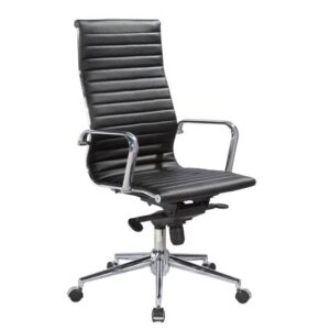 ΕΟ236 BF4400 Πολυθρόνα Διευθυντή Μέταλλο Χρώμιο - PU Μαύρο  57x62x110/118cm