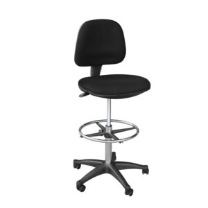 ΕΟ206,70 BF501 Σκαμπό Reception - Ταμείου με Πλάτη, Ύφασμα Μαύρο  60x60x100/122cm