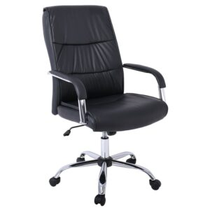 ΕΟ220,1 BF5100 Πολυθρόνα Διευθυντή Βάση Μέταλλο Χρώμιο - PU Μαύρο  60x70x104/114cm