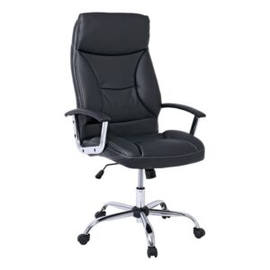 ΕΟ299,1 BF5700 Πολυθρόνα Διευθυντή Μέταλλο Χρώμιο, Pu Μαύρο  64x72x112/121cm