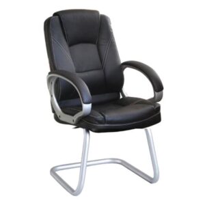 ΕΟ278,1V BF6950V Πολυθρόνα Γραφείου Επισκέπτη, Pu Μαύρο  64x65x108cm