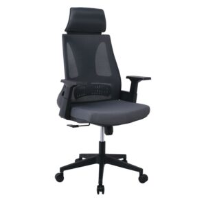 ΕΟ608,2 BF8750 Πολυθρόνα Γραφείου Διευθυντή, Mesh Γκρι, Ύφασμα Γκρι  65x64x117/127cm