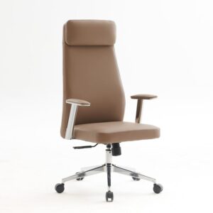 ΕΟ612,3 BF8800 Πολυθρόνα Γραφείου Διευθυντή, Pu Cappuccino, Βάση  68x68x120/128cm
