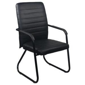 ΕΟ555,6 COLLET Πολυθρόνα Γραφείου Επισκέπτη Μέταλλο Μαύρο, Pu Μαύρο  54x60x96cm