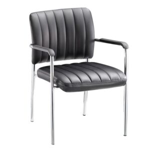 ΕΟ556,W DENIM Πολυθρόνα Γραφείου Επισκέπτη Χρώμιο, Pu Μαύρο  57x60x83cm