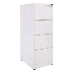 Ε6011,4 ΦΟΡΙΑΜΟΣ Αρχειοθέτησης Γραφείου 4 Συρτάρια, Μέταλλο Βαφή Άσπρο H.133  46x62x133cm