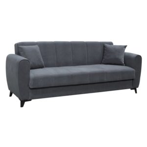 Ε9936,2 JEROM Καναπές – Κρεβάτι με Αποθηκευτικό Χώρο, 3Θέσιος Ύφασμα Ανθρακί  Sofa:210x78x78 Bed:105x180cm