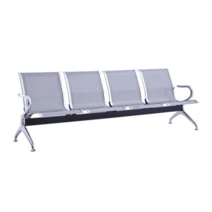 Ε504,01 Κάθισμα Αναμονής - Υποδοχής 4 Θέσεων, Μέταλλο Χρώμιο Mesh Γκρι  237x58x77cm
