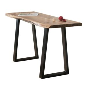 ΕΑ7102,S LIZARD Slim Κονσόλα Μέταλλο Βαφή Μαύρο, Ξύλο Ακακία Φυσικό  130x45x76cm Solid Wood 25mm