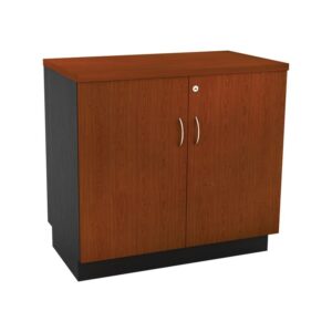 ΕΟ993,1 ΝΤΟΥΛΑΠΙ Χαμηλό Γραφείου Δίφυλλο με 2 Ράφια, Απόχρωση Dark Grey - Cherry  80x45x75cm