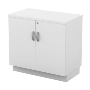 ΕΟ979,3 ΝΤΟΥΛΑΠΙ Χαμηλό Γραφείου Δίφυλλο με 2 Ράφια, Απόχρωση Άσπρο  80x45x75cm