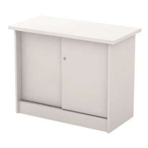 ΕΟ979,2 ΝΤΟΥΛΑΠΙ Γραφείου Πλαϊνό, 2 Φύλλα Συρόμενα - 2 Ράφια, Απόχρωση Άσπρο  90x45x70cm