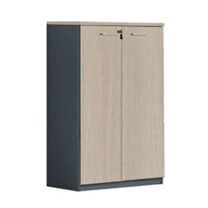 ΕΟ814 PROGRESS Ντουλάπι Γραφείου Δίφυλλο, 3 Ράφια, Απόχρωση Elm - Sky Grey  80x40x120cm