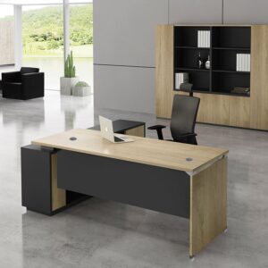 ΕΟ935,R PROJECT Γραφείο Δεξιά Γωνία, Απόχρωση Sonoma - Γκρι  180x80/160x40 (H.75)cm