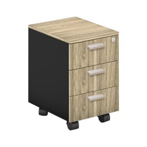 ΕΟ937 PROJECT Συρταριέρα Τροχήλατη Γραφείου, 3 Συρτάρια, Απόχρωση Sonoma - Γκρι  41x45x59cm