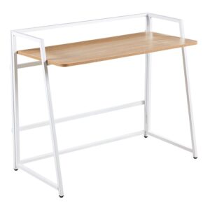 ΕΟ4395 UNIT Γραφείο Η/Υ Πτυσσόμενο, Μέταλλο Βαφή Άσπρο, Melamine Απόχρωση Sonoma  110x48x86cm