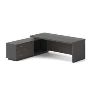 ΕΟ929,L VIP Γραφείο Αριστερή Γωνία, Απόχρωση Grey Walnut  180x90x75/180x50x62 cm
