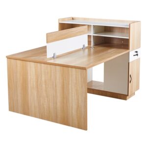ΕΟ4390 WORKSTATION Γραφείο - Σταθμός Εργασίας 2 Θέσεων, Melamine Απόχρωση Sonoma-Άσπρο  160x120x75cm